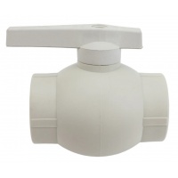 Кран 63 мм прямойшаровой полнопроходной Valfex PP-R серый, для полипропиленовых труб