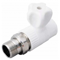 Кран радиаторный со сгоном Valfex PP-R белый 20мм х 1/2"нр, прямой, для полипропиленовых труб