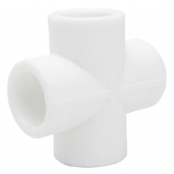 Крестовина равнопроходная 20 мм Valfex PP-R белый, для полипропиленовых труб