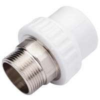 Муфта 75 мм х 2 1/2"нр с резьбой под ключ Valfex PP-R белый для полипропиленовых труб