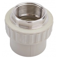 Муфта 50 мм х 1 1/2"вр под ключ Valfex PP-R серый с резьбой для полипропиленовых труб