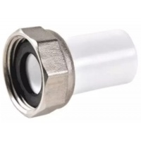 Штуцер 20 мм х 3/4"вр накидная гайка Valfex PP-R белый с резьбой, для полипропиленовых труб