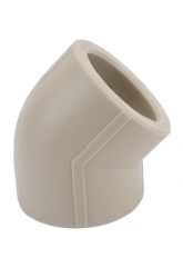 Угольник 63 мм 45° внутренний-внутренний Valfex PP-R серый для полипропиленовых труб