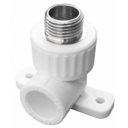 Угольник с креплением 25 мм х 1/2"нр Valfex PP-R белый, для полипропиленовых труб