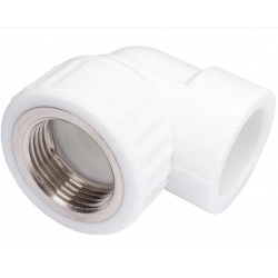 Угольник 20 мм х 3/4"вр Valfex PP-R белый, для полипропиленовых труб