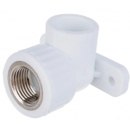 Угольник с креплением 25 мм х 1/2"вр Valfex PP-R белый, для полипропиленовых труб