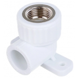 Угольник с креплением 25 мм х 1/2"вр Valfex PP-R белый, для полипропиленовых труб
