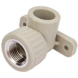 Угольник с креплением 20 мм х 1/2"вр Valfex PP-R серый для полипропиленовых труб