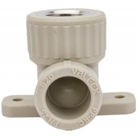 Угольник с креплением 20 мм х 1/2"вр Valfex PP-R серый для полипропиленовых труб