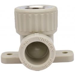 Угольник с креплением 20 мм х 1/2"вр Valfex PP-R серый для полипропиленовых труб