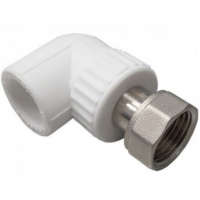 Угольник 20 мм х 1/2"накидная гайка Valfex PP-R белый, для полипропиленовых труб