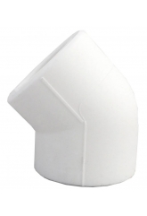 Угольник 63 мм 45° Valfex PP-R белый внутренний-внутренний, для полипропиленовых труб