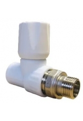 Вентиль радиаторный со сгоном Valfex PP-R белый 20мм х 1/2"нр, прямой, для полипропиленовых труб
