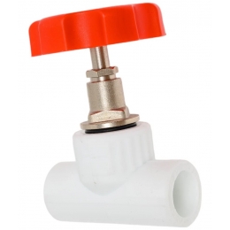 Вентиль 20 мм Valfex PP-R белый прямой внутренний-внутренний, для полипропиленовых труб