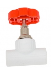 Вентиль 25 мм Valfex PP-R белый прямой внутренний-внутренний, для полипропиленовых труб