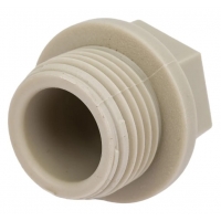Заглушка 1/2"нр резьбовая Valfex PP-R серый, для полипропиленовых труб