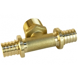 Тройник 16мм х 1/2"нр х 16мм Valfex аксиальный для труб из сшитого полиэтилена