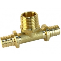 Тройник 20мм х 3/4"нр х 20мм Valfex аксиальный для труб из сшитого полиэтилена