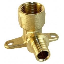 Угольник 16мм х 1/2"вр Valfex аксиальный с креплением для труб из сшитого полиэтилена