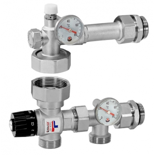 Насосно-смесительный узел Valfex с термостатическим клапаном, без насоса, монтажная длина 130-180 мм купить в интернет магазине Санрай73