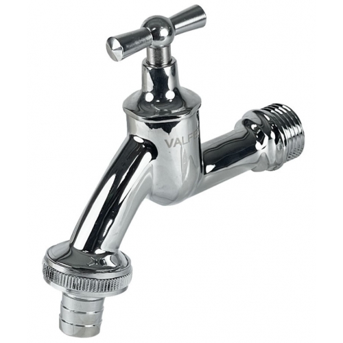 Вентиль водоразборный 3/4" Valfex латунный со штуцером, ручка-бабочка, декор, хром купить в интернет магазине Санрай73