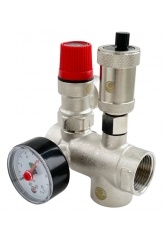 Группа безопасности 1" Valfex c воздухоотводчиком, предохранительным клапаном и манометром