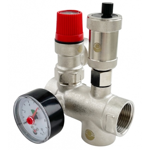 Группа безопасности 1" Valfex c воздухоотводчиком, предохранительным клапаном и манометром купить в интернет магазине Санрай73