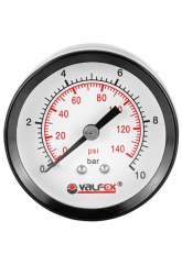 Манометр аксиальный заднее подключение Valfex 50мм, 10bar, 1/4"