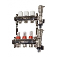 Коллекторная группа Valtec VTc.589.EMNX 1"х3/4" 3 выхода с регулирующими клапанами и расходомерами