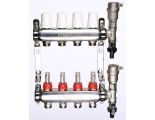 Коллекторная группа Valtec VTc.589.EMNX 1"х3/4" 4 выхода с регулирующими клапанами и расходомерами