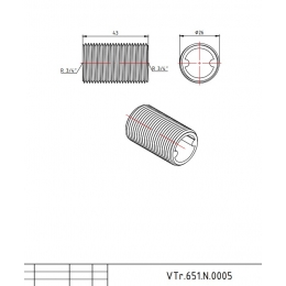 Ниппель 3/4"нр х 3/4"нр Valtec под сгонный ключ никелированный латунный