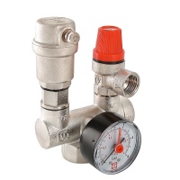Группа безопасности 1" Valtec c воздухоотводчиком, предохранительным клапаном и манометром