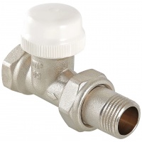 Клапан под термоголовку со сгоном прямой 3/4" ВР/НР Valtec