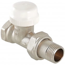 Клапан под термоголовку со сгоном прямой 3/4" ВР/НР Valtec