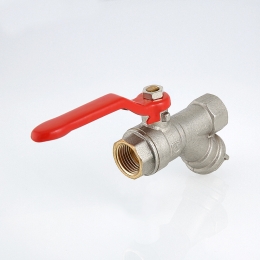 Кран-фильтр шаровой 3/4"ВР/ВР 500 мкм Valtec рукоятка стальная красная