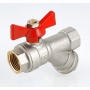 Кран-фильтр шаровой 1/2"ВР/ВР 500 мкм Valtec бабочка красная