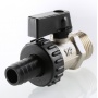 Кран шаровой дренажный 1/2"НР х штуцер 14,8 мм Valtec флажок черный