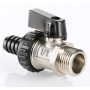 Кран шаровой дренажный 1/2"НР х штуцер 14,8 мм Valtec флажок черный