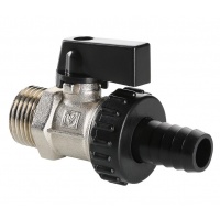 Кран шаровой дренажный 1/2"НР х штуцер 14,8 мм Valtec флажок черный