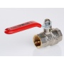 Кран шаровой 1 1/2"ВР/ВР Valtec Base полнопроходной, рукоятка стальная красная
