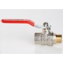 Кран шаровой Valtec Base 1/2"ВР/НР полнопроходной, рукоятка стальная красная