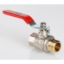 Кран шаровой Valtec Base 1/2"ВР/НР полнопроходной, рукоятка стальная красная