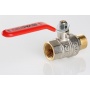 Кран шаровой Valtec Base 1/2"ВР/НР полнопроходной, рукоятка стальная красная
