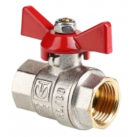 Кран шаровой 1/2"ВР/ВР Valtec Base полнопроходной бабочка красная