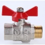 Кран шаровой 3/4"ВР/НР Valtec Base полнопроходной, бабочка красная