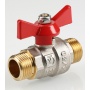 Кран шаровой 3/4"НР/НР Valtec Base полнопроходной, бабочка красная