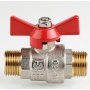 Кран шаровой 3/4"НР/НР Valtec Base полнопроходной, бабочка красная
