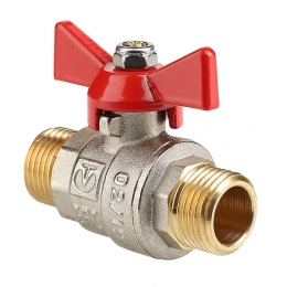 Кран шаровой 1"НР/НР Valtec Base полнопроходной, бабочка красная