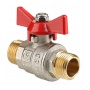 Кран шаровой 3/4"НР/НР Valtec Base полнопроходной, бабочка красная