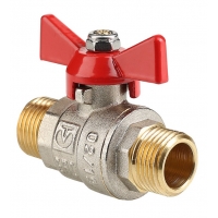 Кран шаровой 3/4"НР/НР Valtec Base полнопроходной, бабочка красная